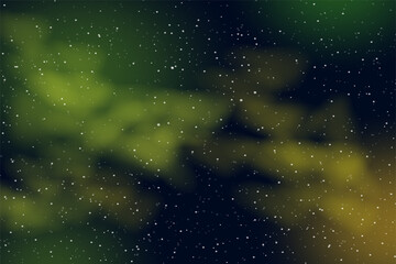 Naklejka premium Horizontal space background with realistic nebula, stardust and stars. Night sky. Web design. Infinite universe. Vector illustration of galaxy. Concept of web banner.