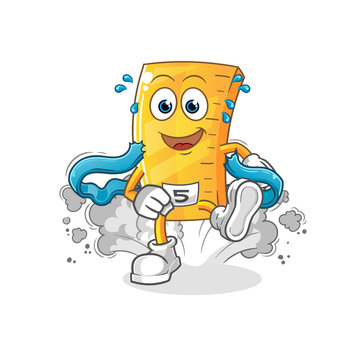 recommend clip art: ruler runner character. cartoon mascot vector