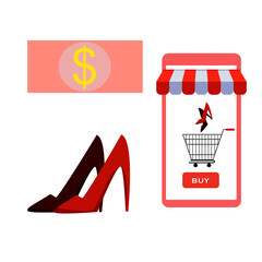 Buying Shoes Application By phone, pay online, Mobile Mobile Application, Shopping Online on Website,  Shopping Online on Website, 
