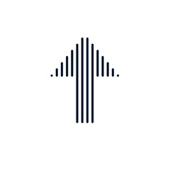 Arrow from lines . The concept of team improvement of the result. Vector icon isolated on white background.