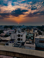 Fototapeta premium sunrise over the city