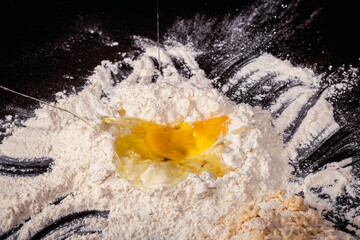 making homemade dough pasta noodles