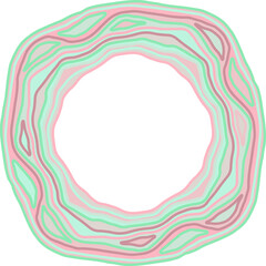 Mint and pink abstract frame. Agate slice ripple pattern imitation. Vector illustration.