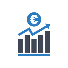 Euro currency chart icon