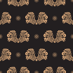 Seamless pattern with damask element. Good for backgrounds and prints. Vector