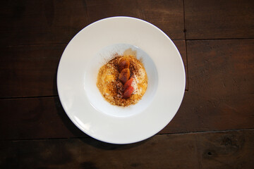 tomatoes with farmer paneer cottage cheese. vegetarian meal appetizer.