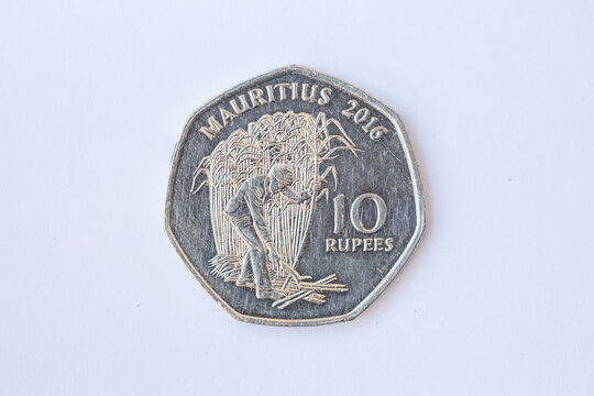 Mauritian 10 Rupee Coin.