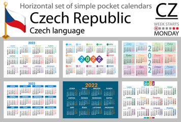 Czech horizontal pocket calendar for 2022
