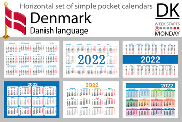 Denmark horizontal pocket calendar for 2022