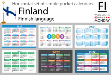 Finnish horizontal pocket calendar for 2022