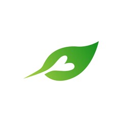 Love and Leaf Logo combination Vector Design