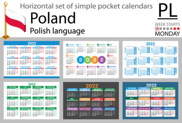 Polish horizontal pocket calendar for 2022