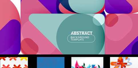 Set of vector geometric abstract backgrounds