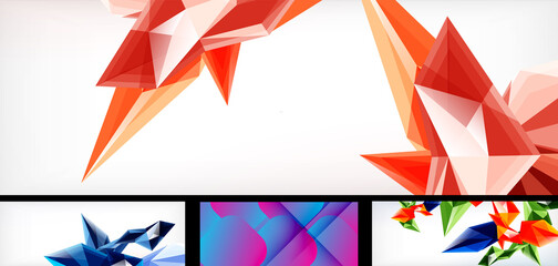 Obraz premium Set of vector geometric abstract backgrounds