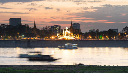 Fototapeta premium Phnom Penh, Cambodia: Business and Administrative center in Cambodia capital town. Picture taken on Sep 01, 2015 