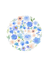 青いバラの飾り枠