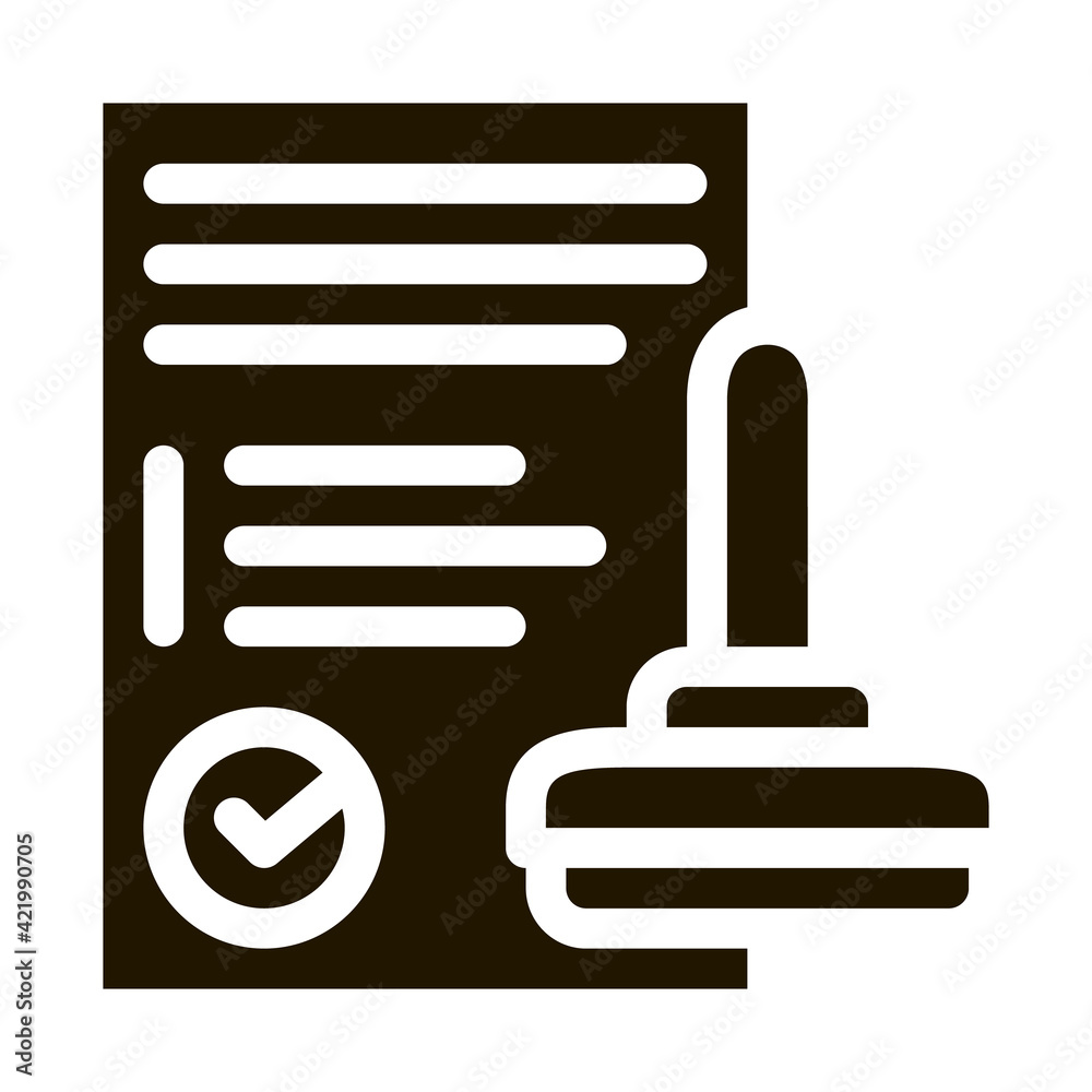 Poster Approve Stamp Icon Vector Glyph Illustration