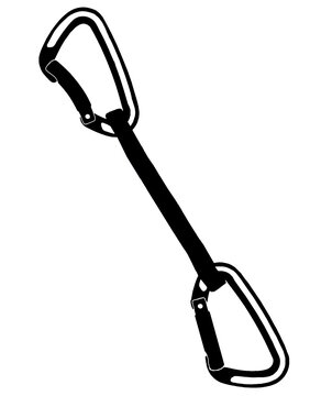 Vector images of carabiners mountaineering