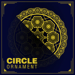 Geometric pattern of a hexagon in a circle. An ornament in a circle.