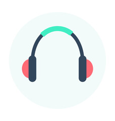 Headphones Colored Vector Icon