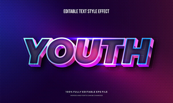Modern editable text effect vibrant modern color shiny. Text style effect. Editable fonts vector files	