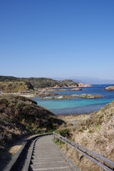 静岡県南伊豆爪木埼の海と浜の風景
