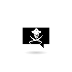  Pirate speech bubble icon with shadow
