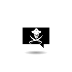  Pirate speech bubble icon with shadow
