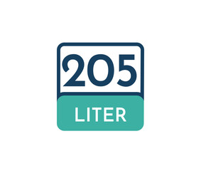 205 liters icon vector illustration