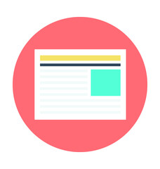 Newspaper Colored Vector Icon 