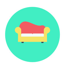 Couch Colored Vector Icon