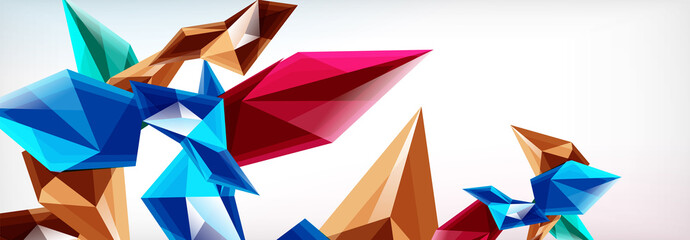 Vector 3d triangles and pyramids abstract background for business or technology presentations, internet posters or web brochure covers