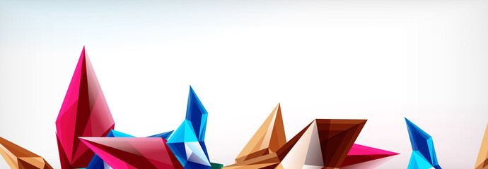 Vector 3d triangles and pyramids abstract background for business or technology presentations, internet posters or web brochure covers