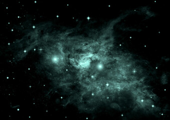galaxy in a free space. 3D rendering