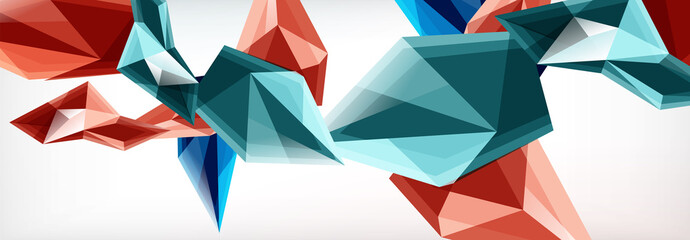 Vector 3d triangles and pyramids abstract background for business or technology presentations, internet posters or web brochure covers