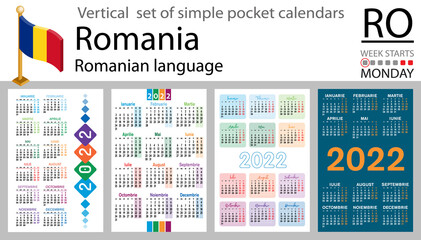 Romanian vertical pocket calendar for 2022