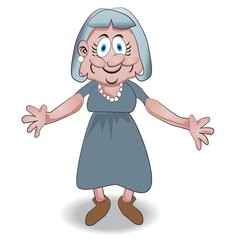 Grand Mother Cartoon Character and Illustration