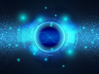abstract blue technology background data transfer with circuit