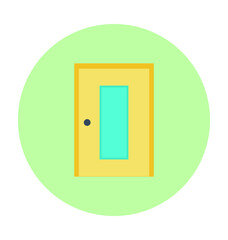 Closed Door Colored Vector Icon