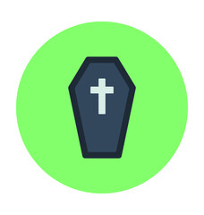 Obraz premium Coffin Colored Vector Icon