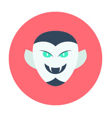 Vampire Face Colored Vector Icon