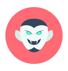 Naklejka premium Vampire Face Colored Vector Icon
