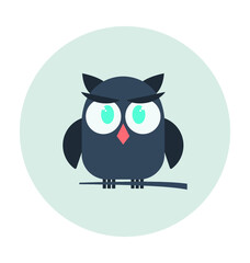 Halloween Owl Colored Vector Icon