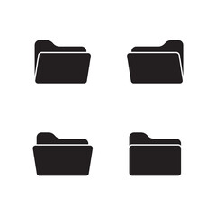 Folder Icon Vector. Simple flat symbol. Perfect Black pictogram illustration on white background.