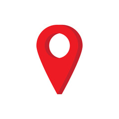 Pin flat icon. Point of location vector icon