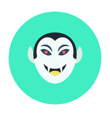 Dracula Face Colored Vector Icon