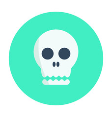 Halloween Skull Colored Vector Icon