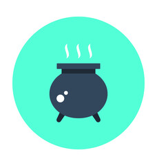 Halloween Cauldron Colored Vector Icon