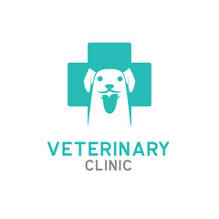 veterinary logo isolated on white background, vector illustration
