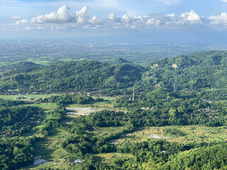 Obraz premium View from Becici Peak or Puncak Becici, Yogyakarta.